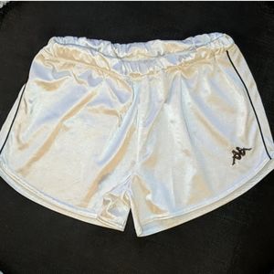 Kappa White Shiny Drawstring Boxing Shorts Size M